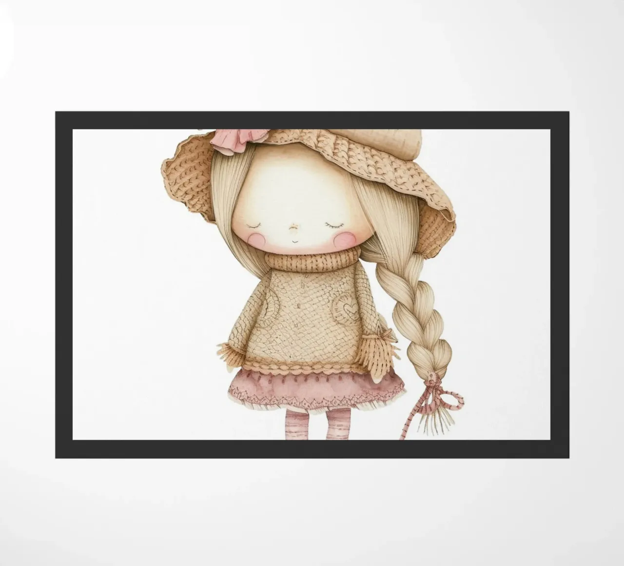 Dolce acquerello a treccia - Decorazioni per bambini e camerette in stile bohémien zerbino da ClubArt