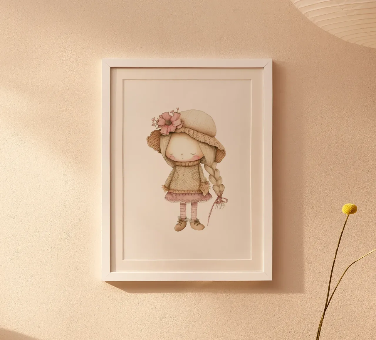 Dolce acquerello a treccia - Decorazioni per bambini e camerette in stile bohémien poster con telaio in alluminio da ClubArt