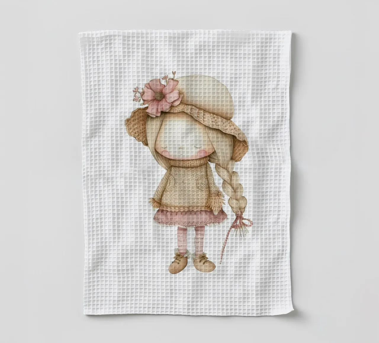 Dolce acquerello a treccia - Decorazioni per bambini e camerette in stile bohémien canovaccio da cucina da ClubArt