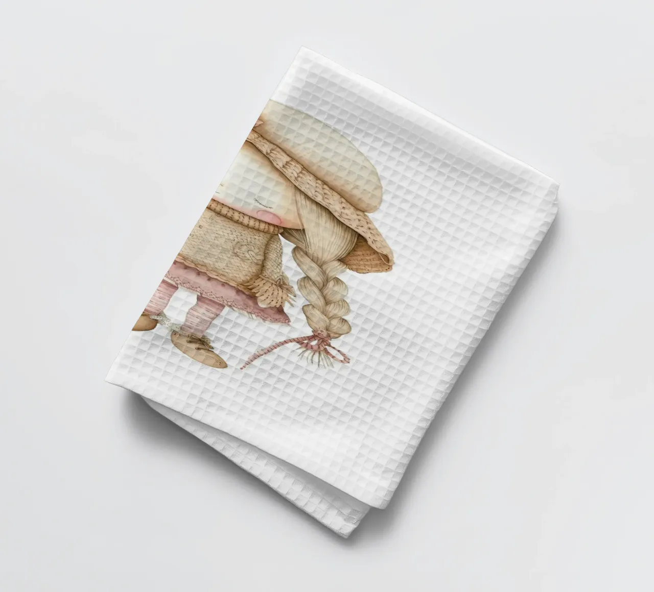 Dolce acquerello a treccia - Decorazioni per bambini e camerette in stile bohémien canovaccio da cucina da ClubArt