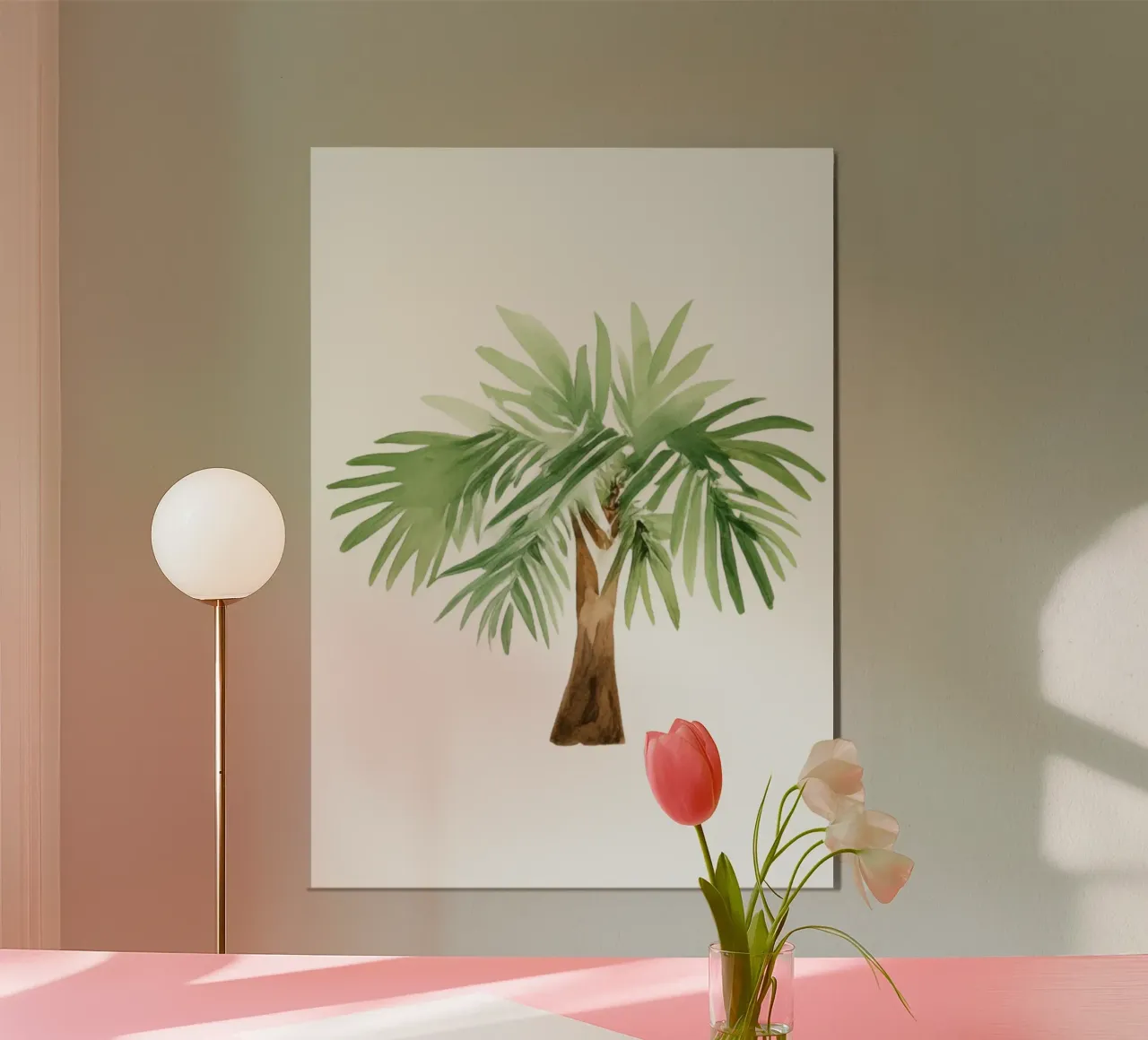 Palmera tropical en acuarela - Decoración costera y boho poster de ClubArt