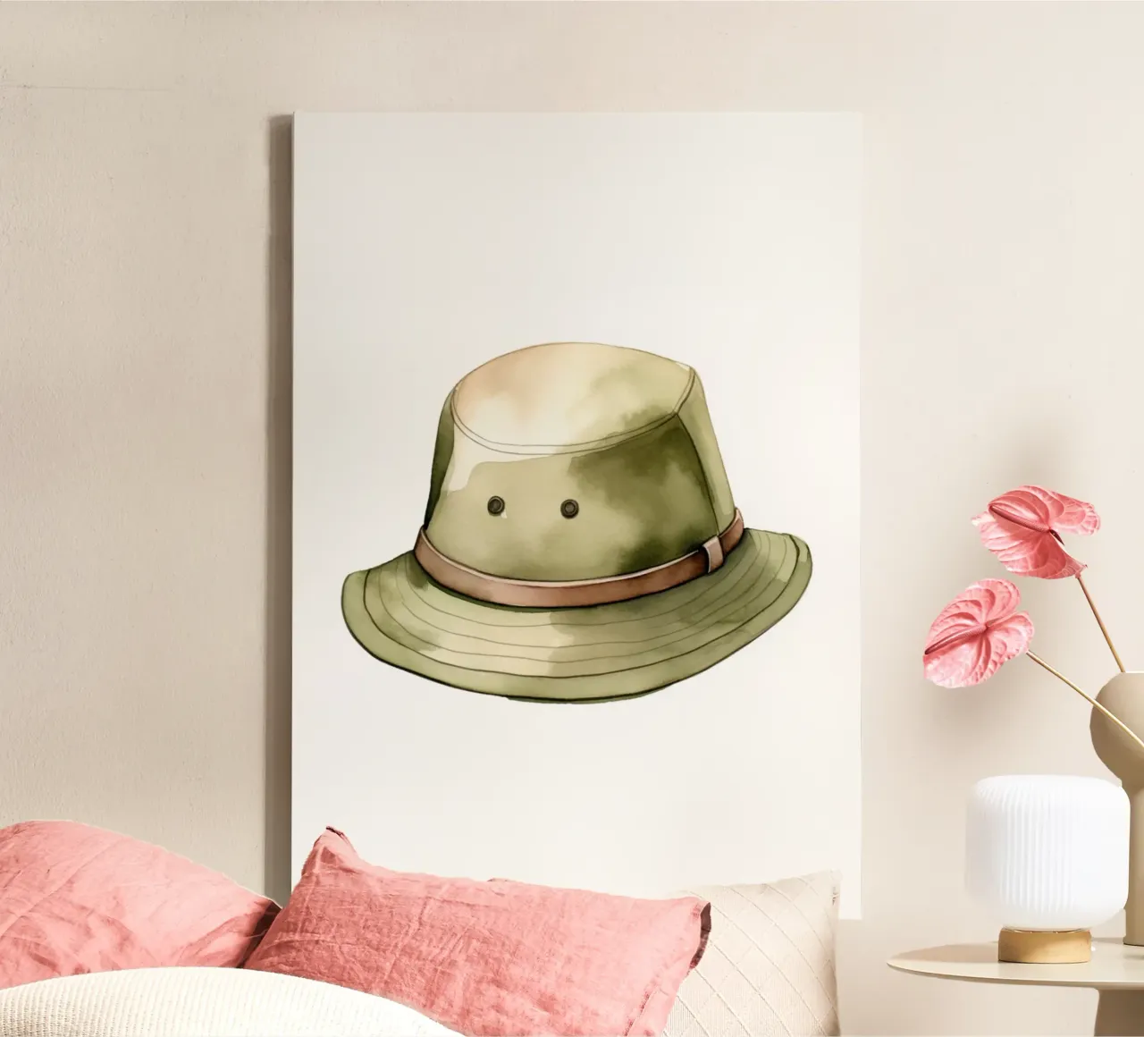 Stampa acquerellata del cappello Safari Adventure - Decorazione per la stanza degli esploratori tela con Cornice a cassetta da ClubArt