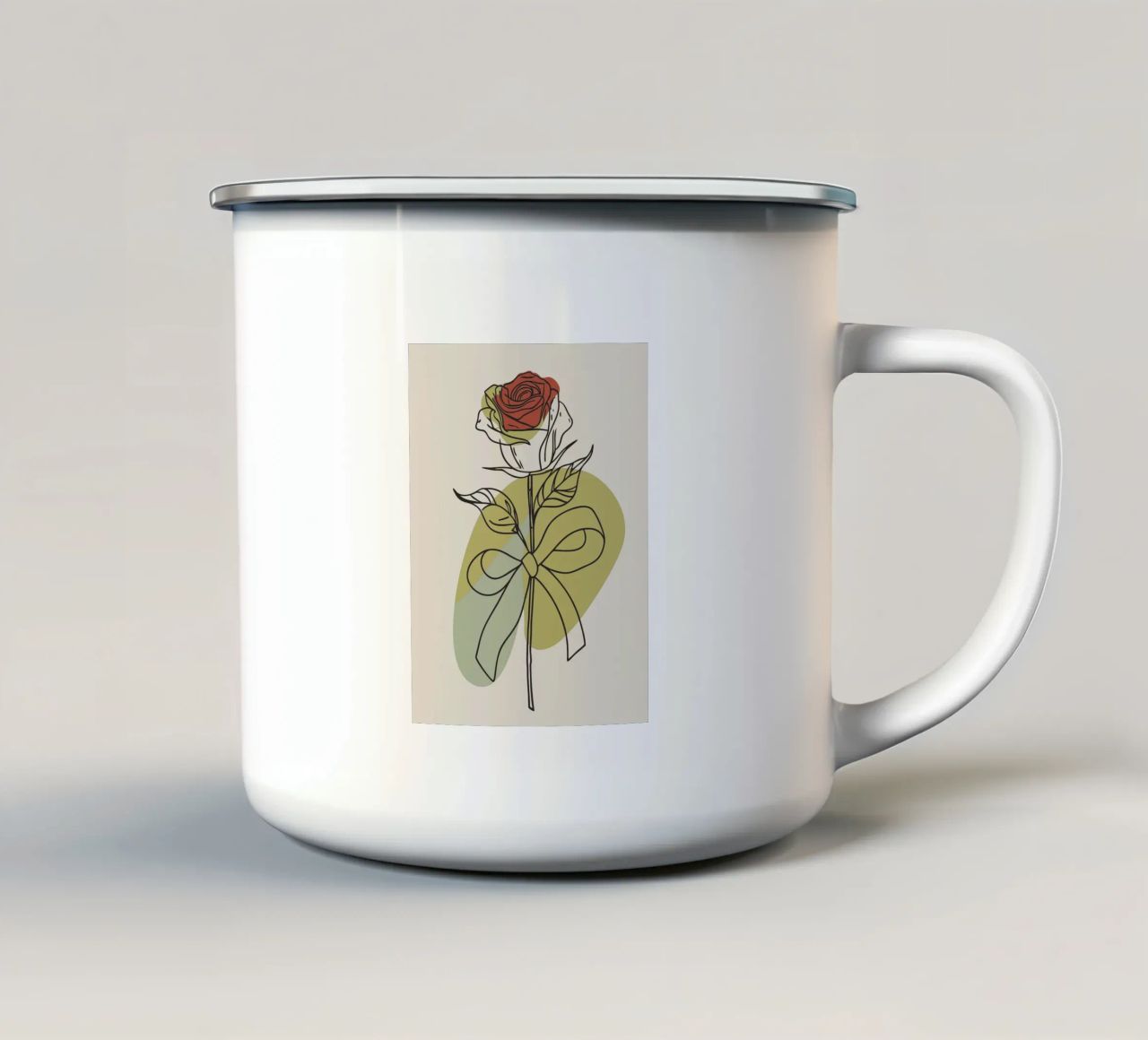 Un fiore di rosa tazza in smalto da RELAXING TOUCH