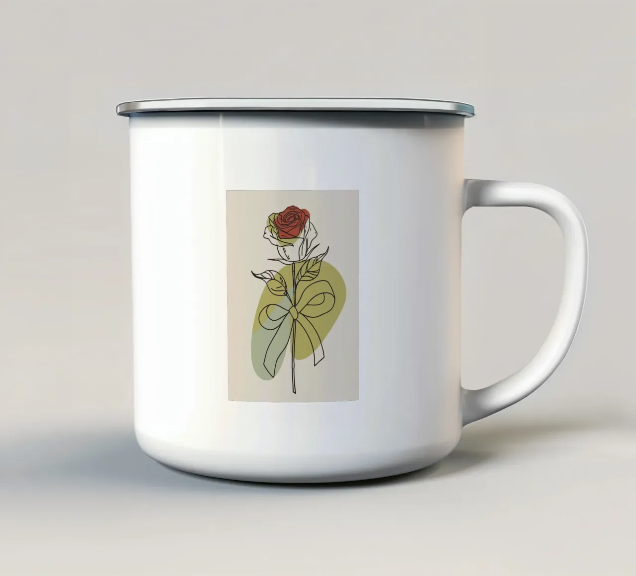 Una flor de rosa taza de esmalte de RELAXING TOUCH