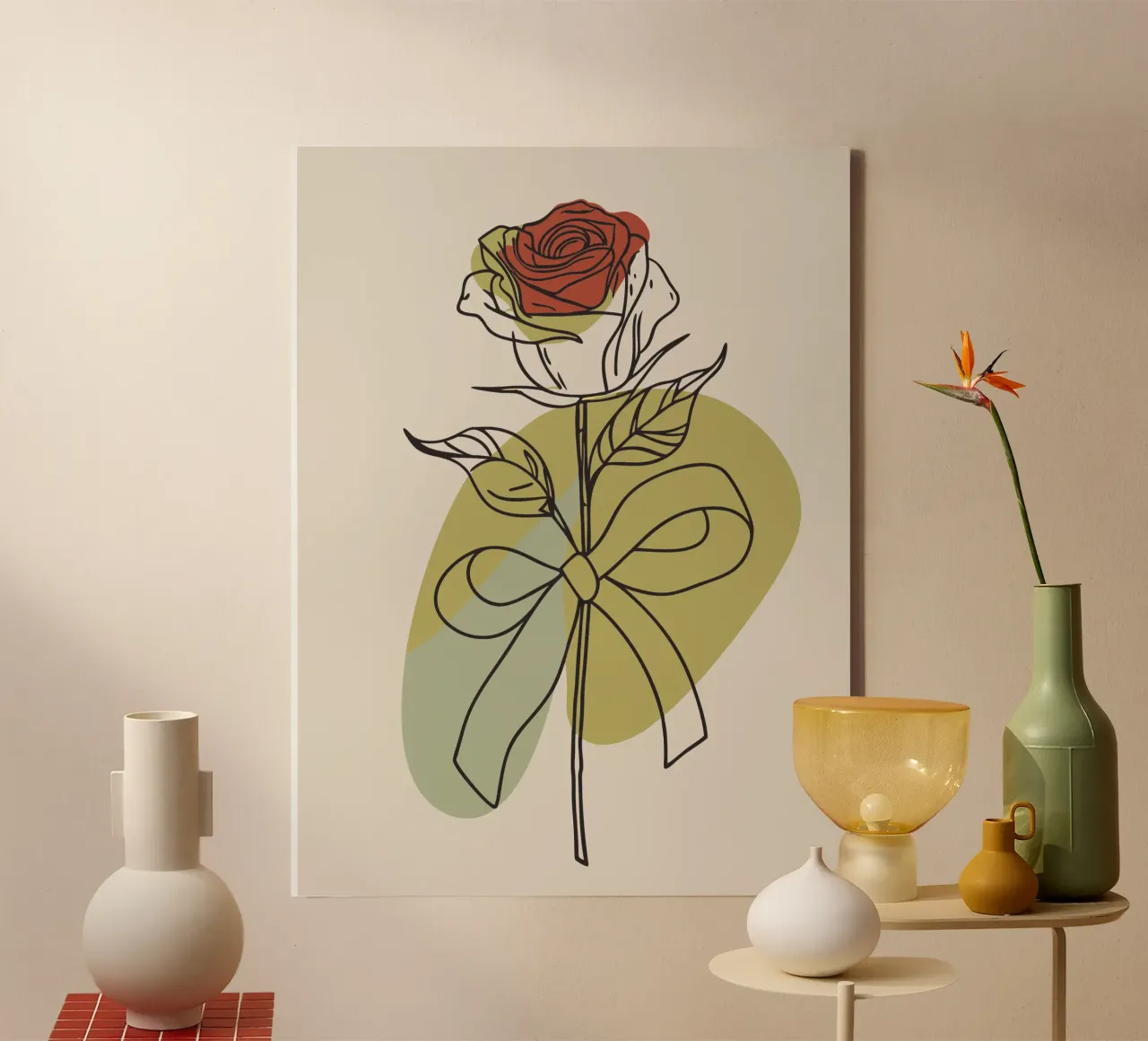 Un fiore di rosa tela con Cornice a cassetta da RELAXING TOUCH