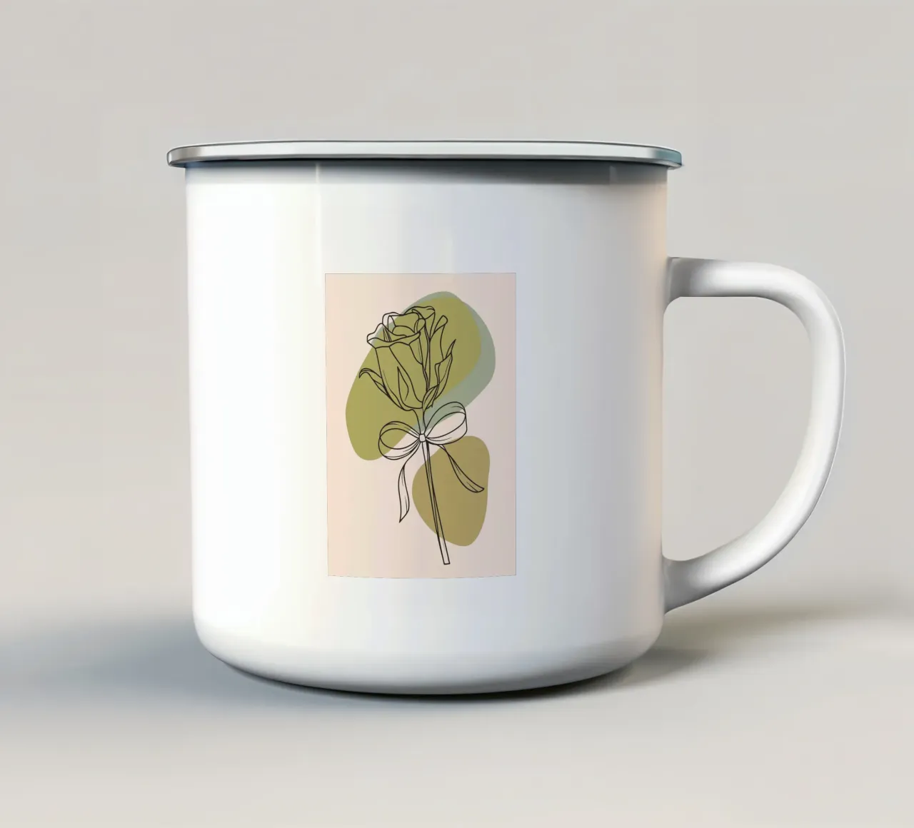 Una flor de rosa taza de esmalte de RELAXING TOUCH