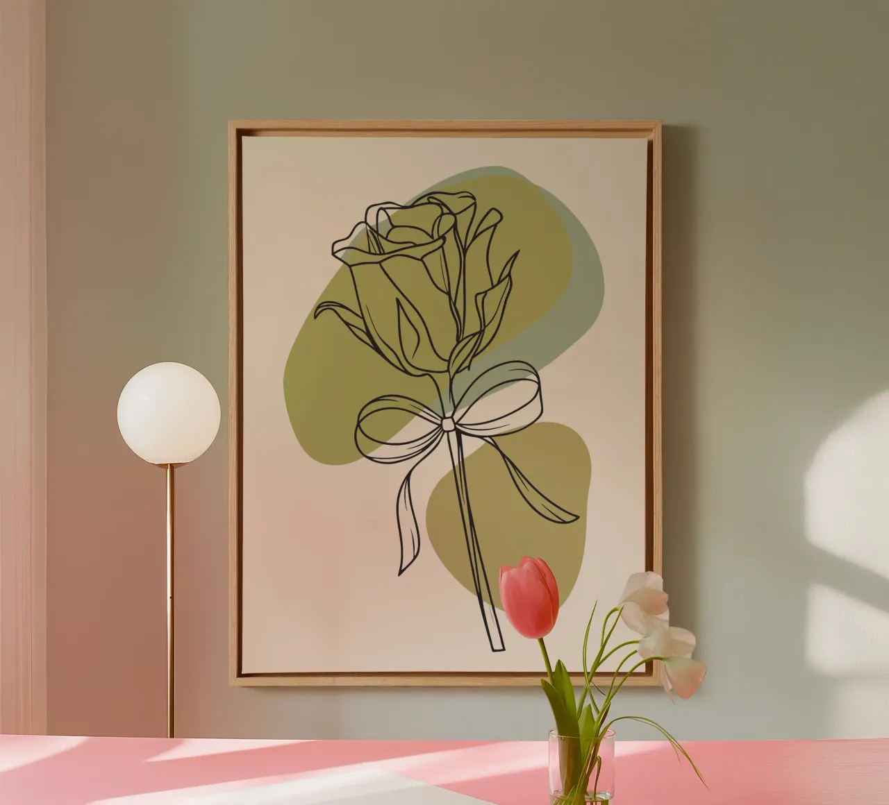 Un fiore di rosa tela con Cornice a cassetta da RELAXING TOUCH