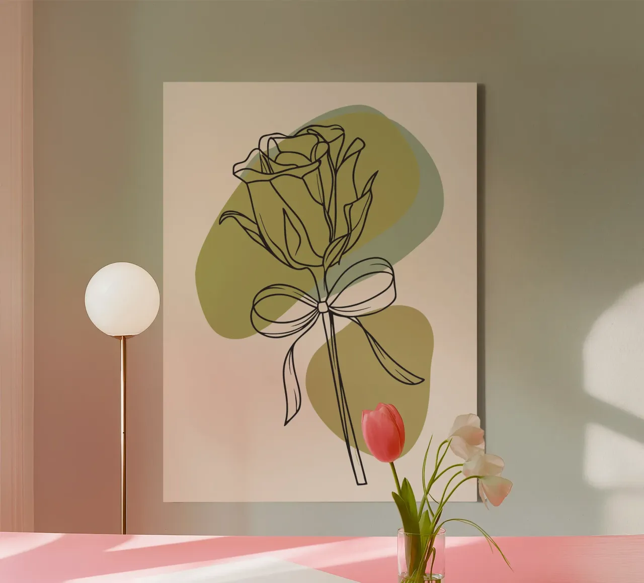 Un fiore di rosa tela con Cornice a cassetta da RELAXING TOUCH