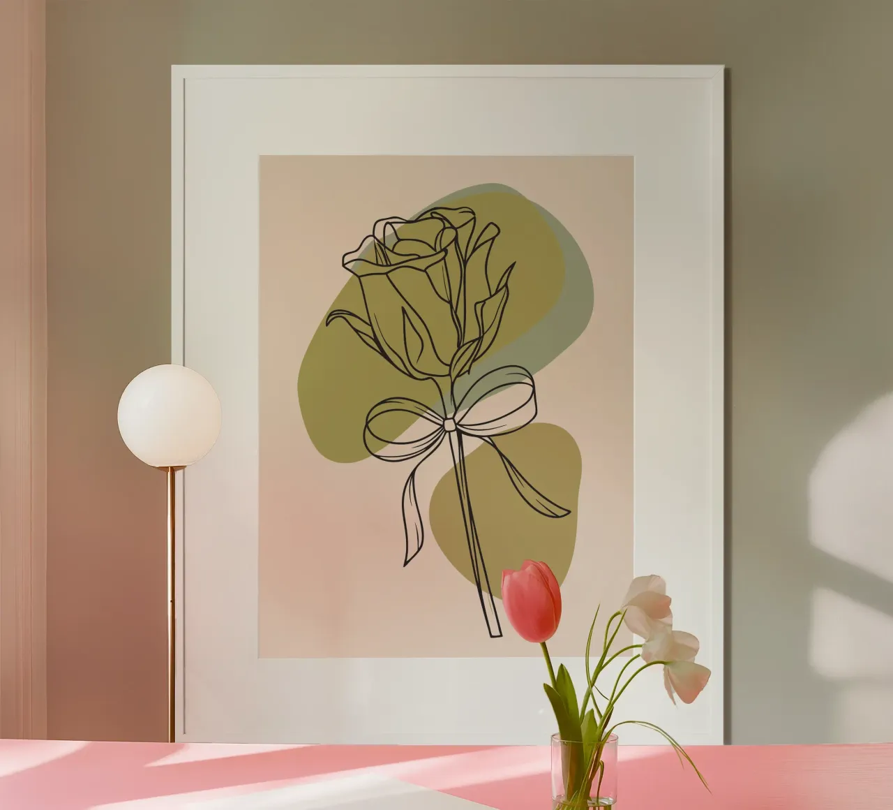 Un fiore di rosa poster con telaio in plastica da RELAXING TOUCH