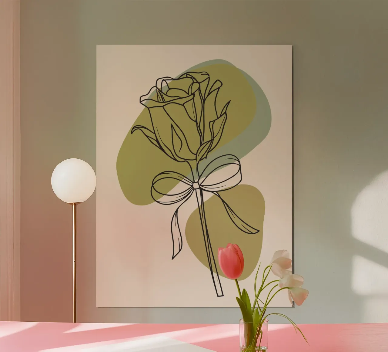 Un fiore di rosa poster con telaio in plastica da RELAXING TOUCH