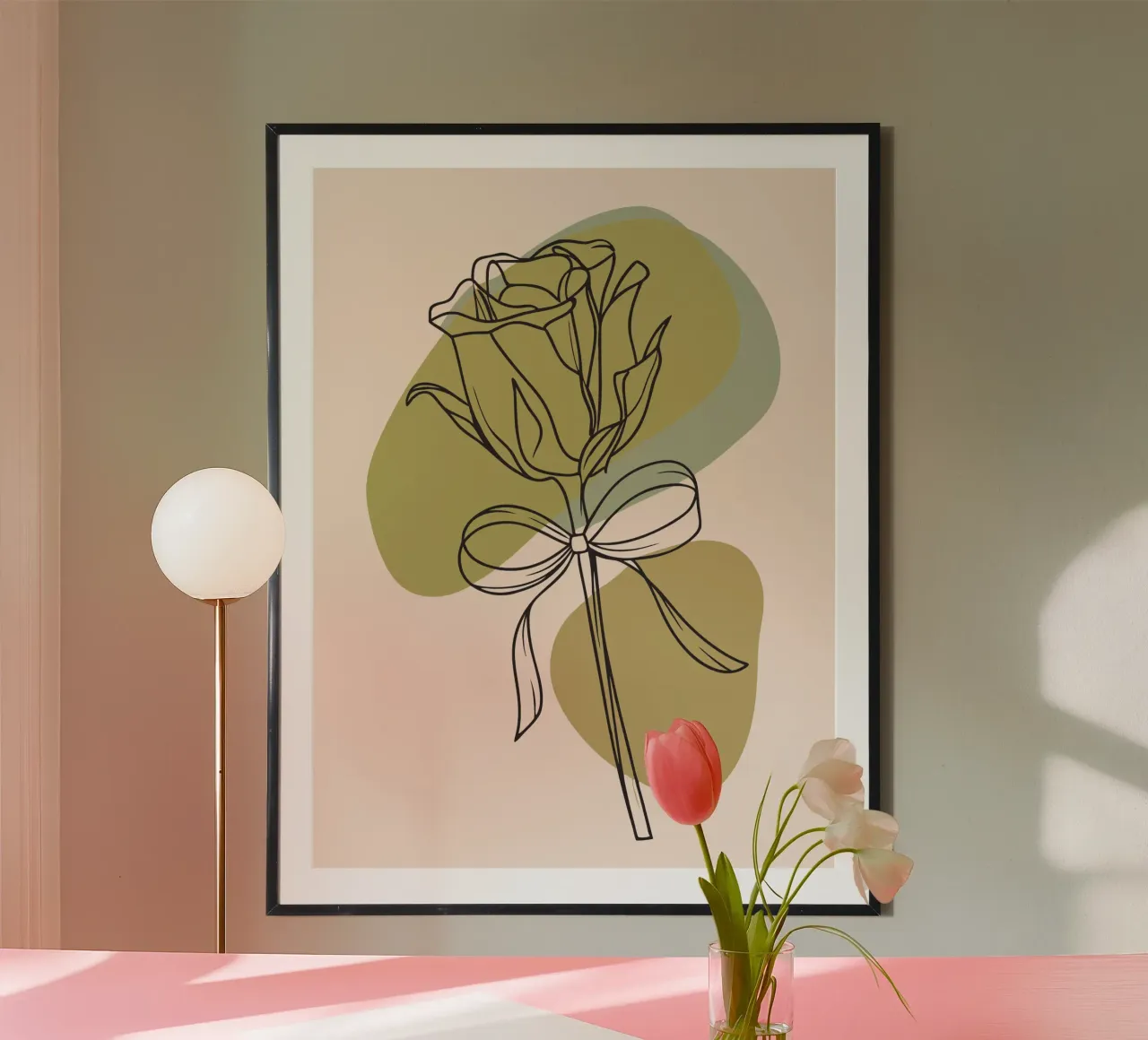 Un fiore di rosa poster con telaio in plastica da RELAXING TOUCH