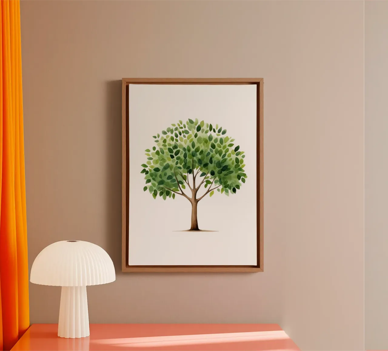 Lush Green Tree Watercolor Art Print - Nature & Woodland Dec canvas by ClubArt