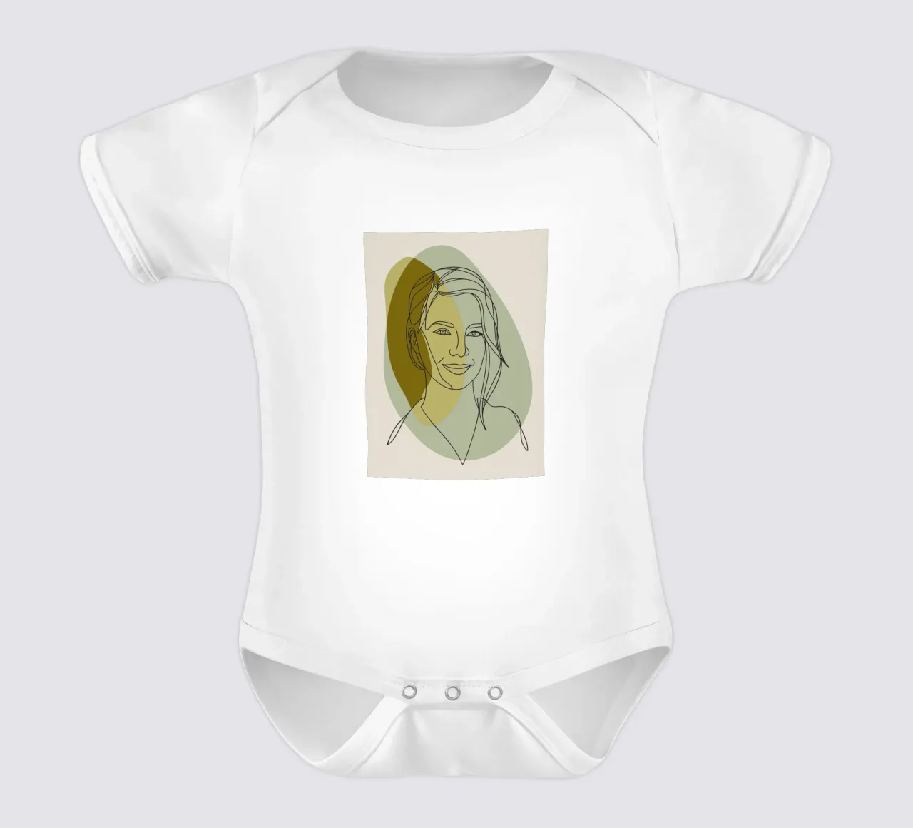 Gesicht der Frau Kurzarm Babybody von RELAXING TOUCH