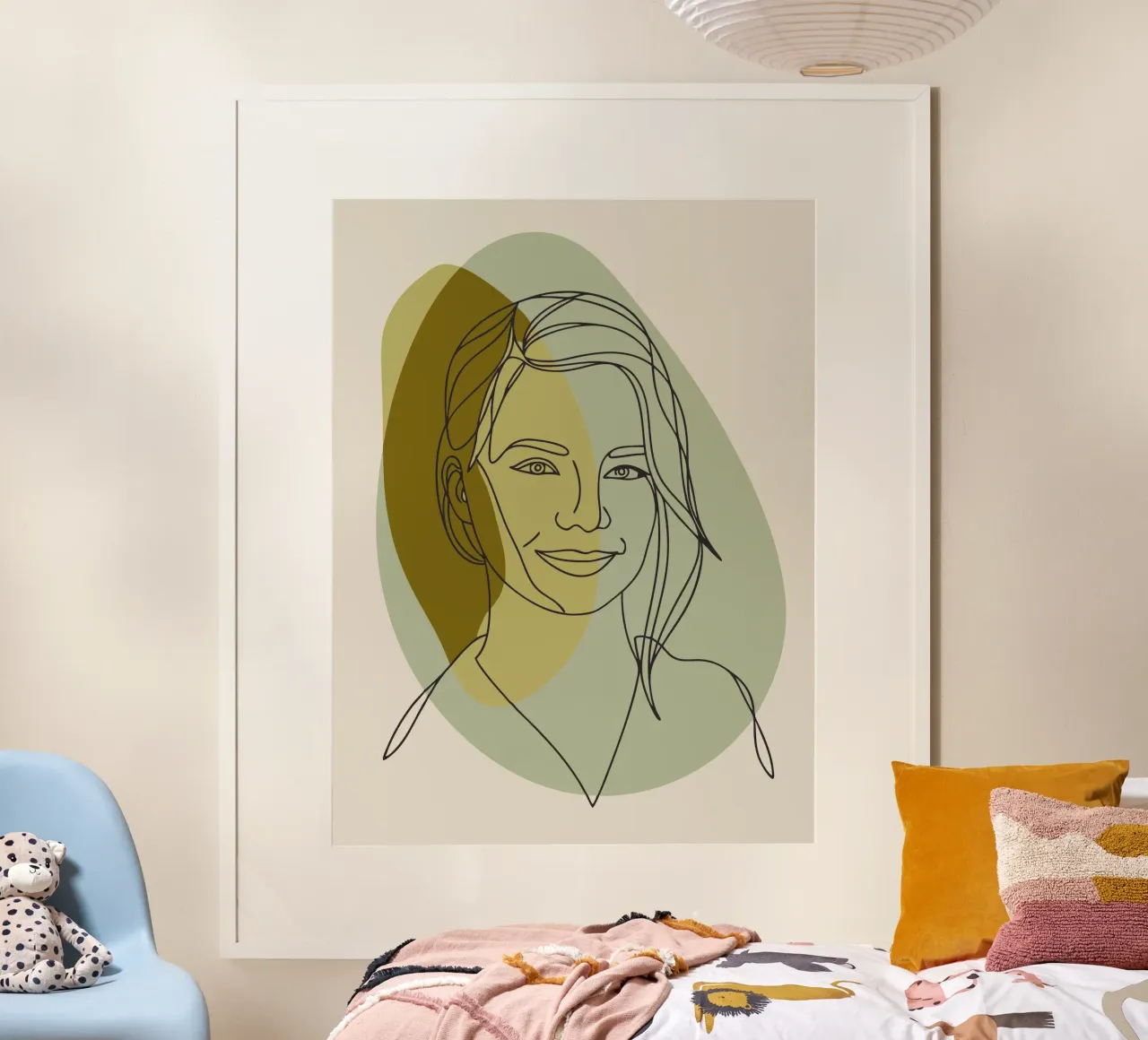 Volto di donna poster con telaio in plastica da RELAXING TOUCH