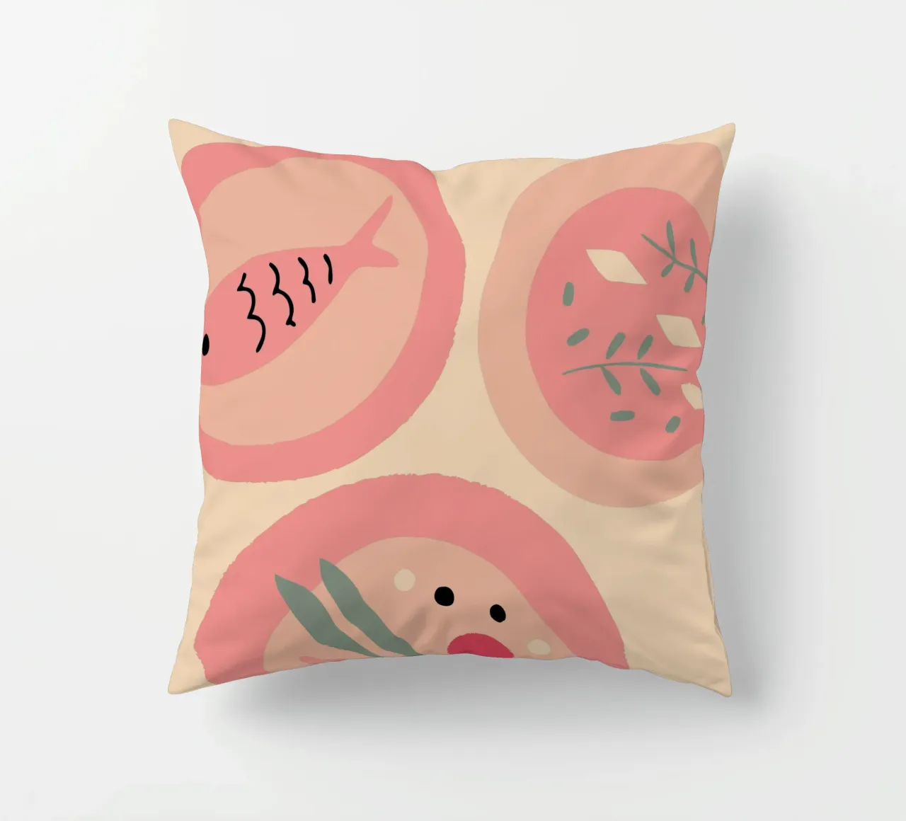 Tre piatti per la cena cuscino da TRENDY POSTER SHOP