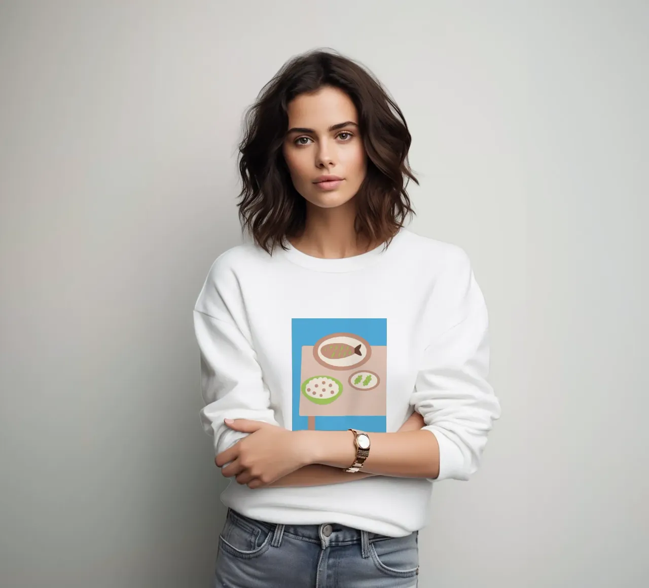 Tre piatti per la cena felpa da TRENDY POSTER SHOP