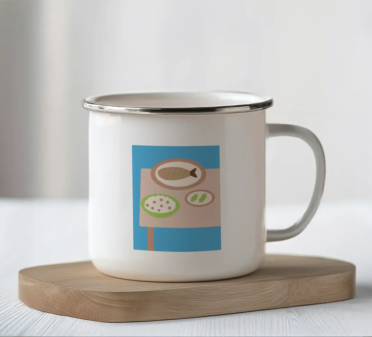 Tre piatti per la cena tazza in smalto da TRENDY POSTER SHOP