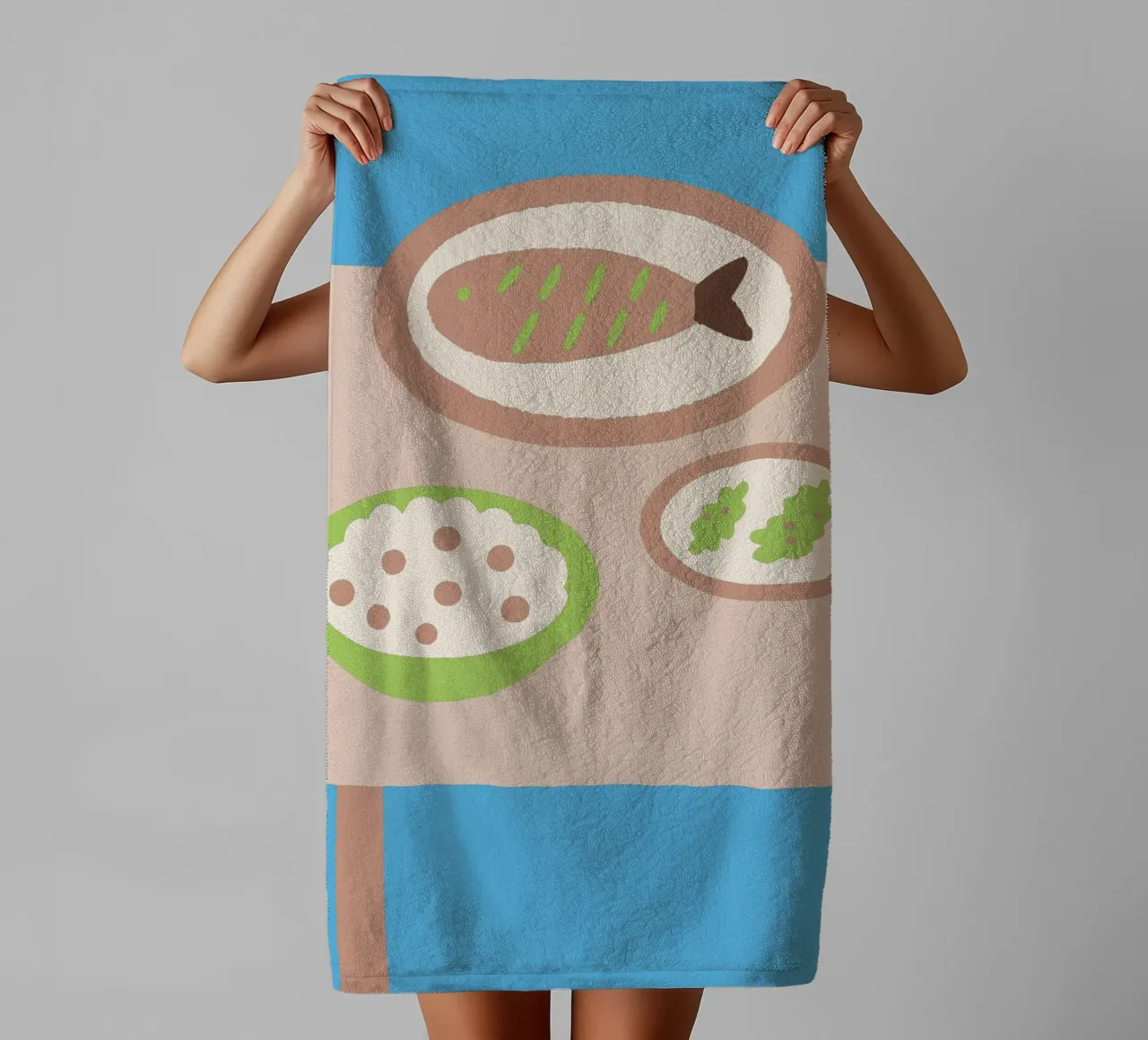 Tre piatti per la cena asciugamano da bagno da TRENDY POSTER SHOP