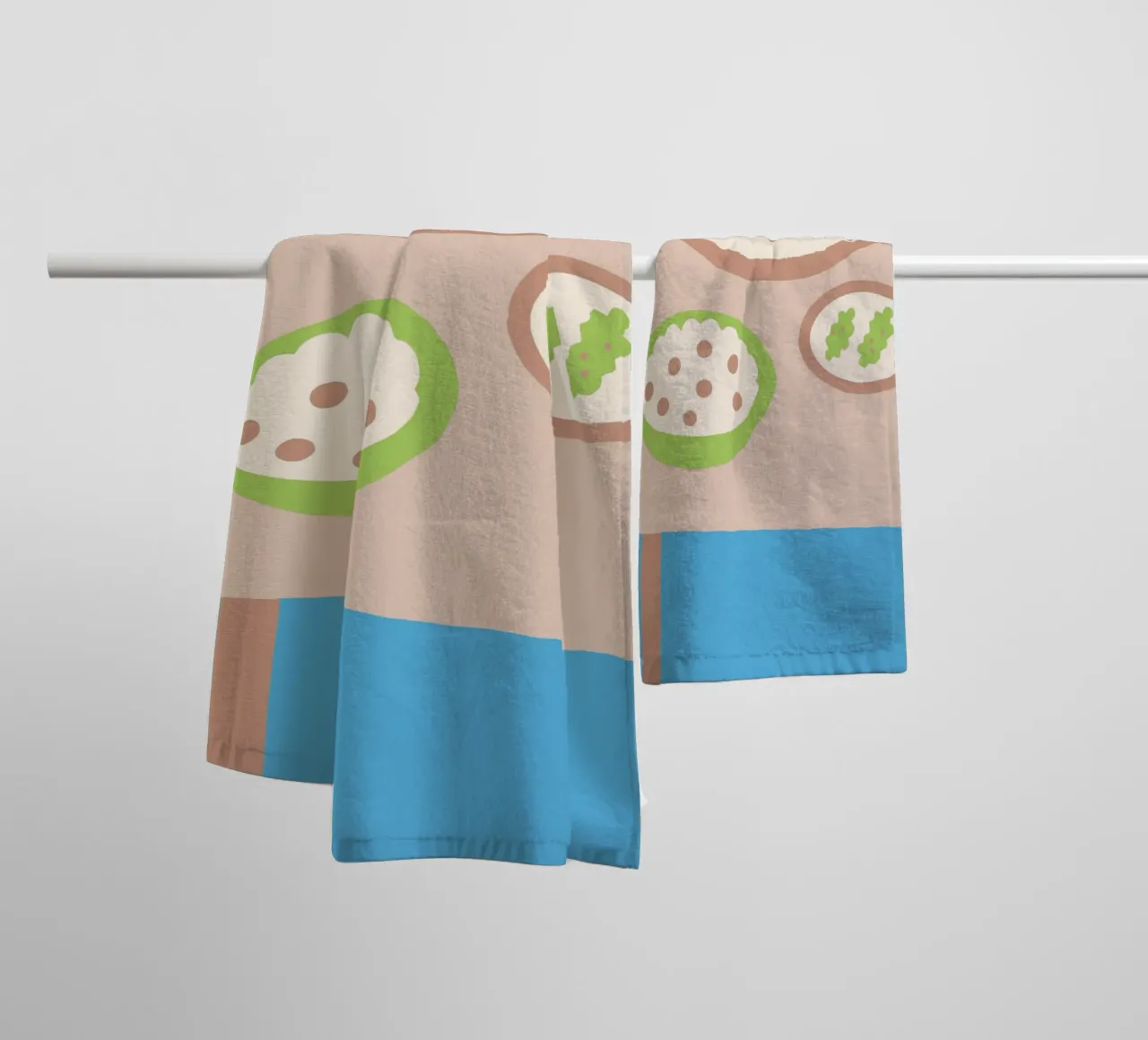 Tre piatti per la cena asciugamano da bagno da TRENDY POSTER SHOP