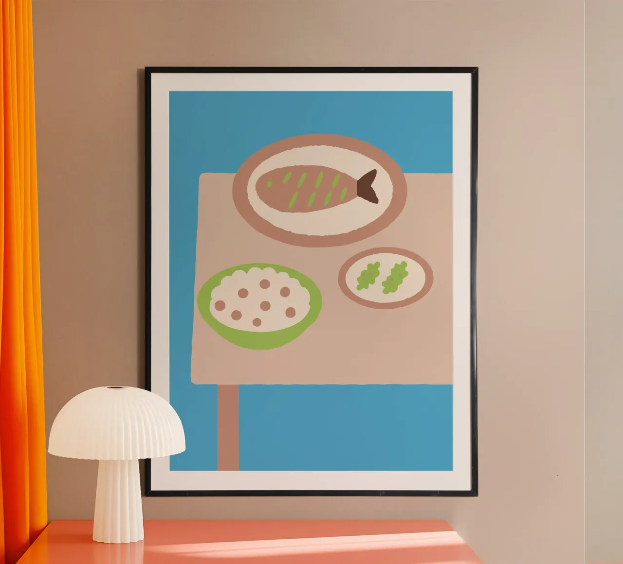 Tre piatti per la cena carta hahnemühle da TRENDY POSTER SHOP