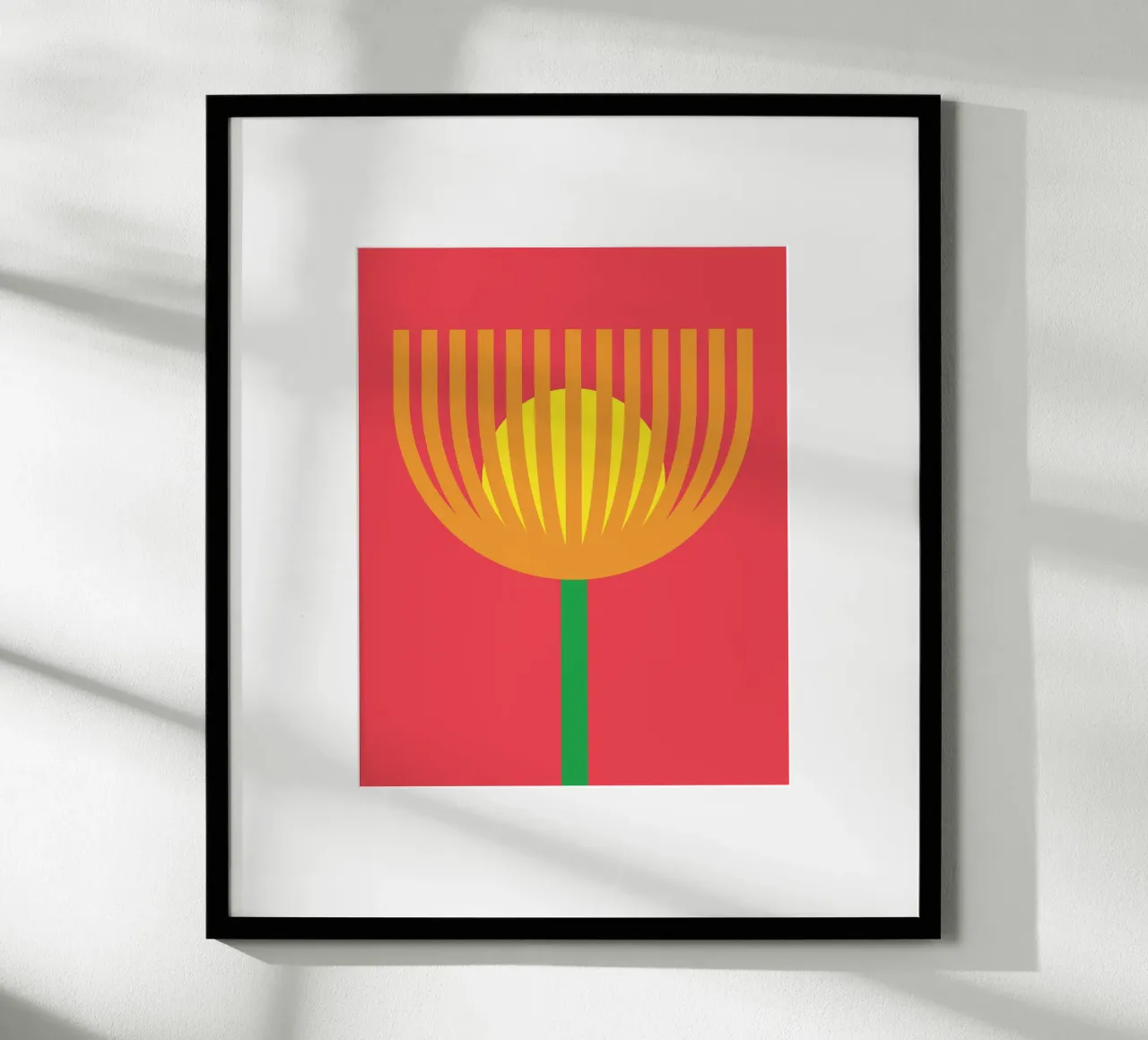 Sogno floreale rosso poster con telaio in legno da galihstudio