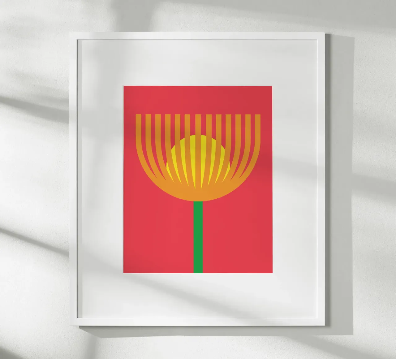 Sogno floreale rosso poster con telaio in legno da galihstudio