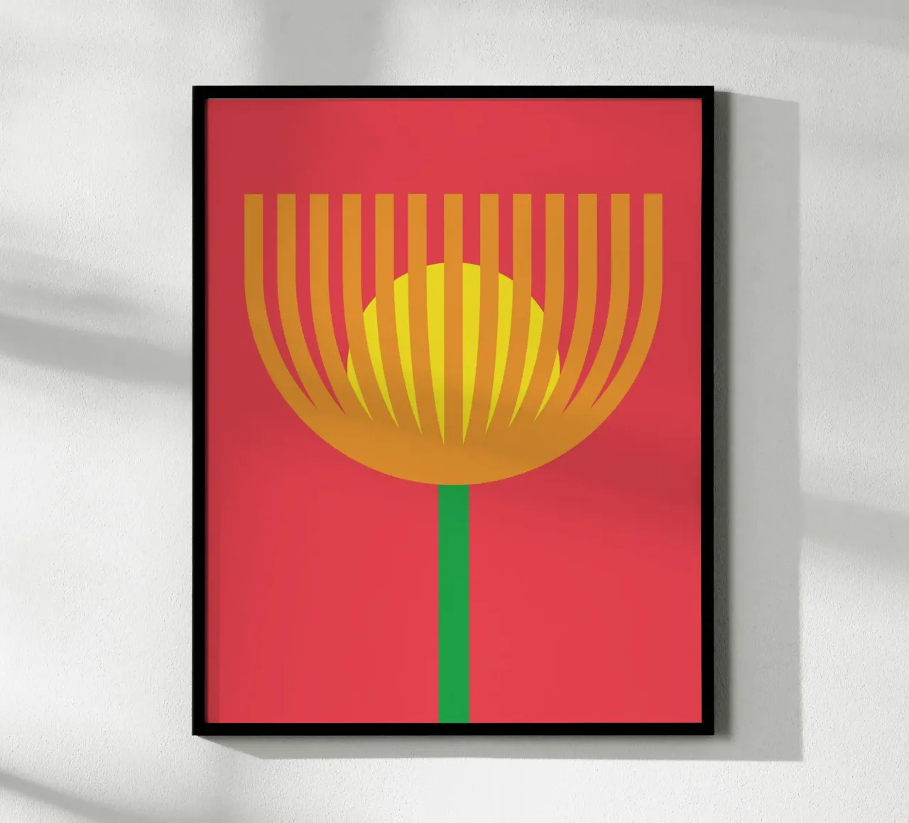 Sogno floreale rosso poster con telaio in legno da galihstudio