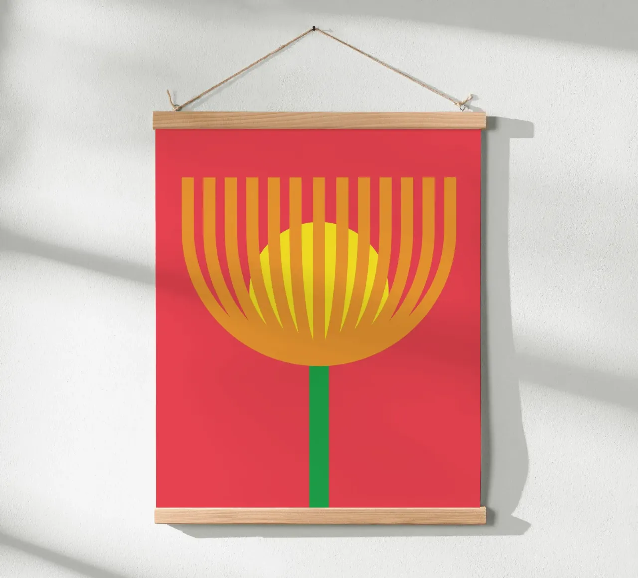 Sogno floreale rosso poster con telaio in legno da galihstudio