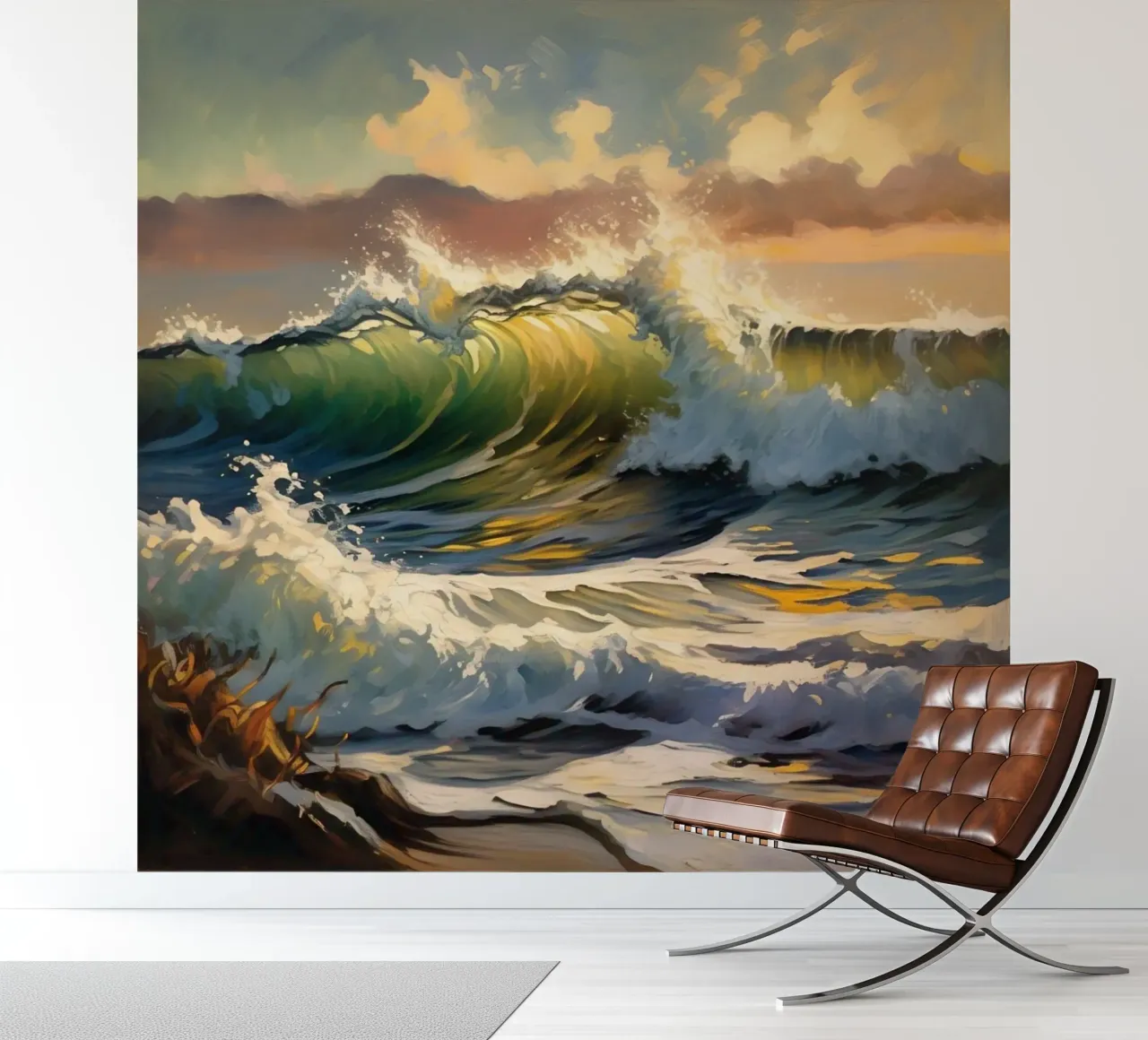 Distant Waves fotobehang van Earthly Visions