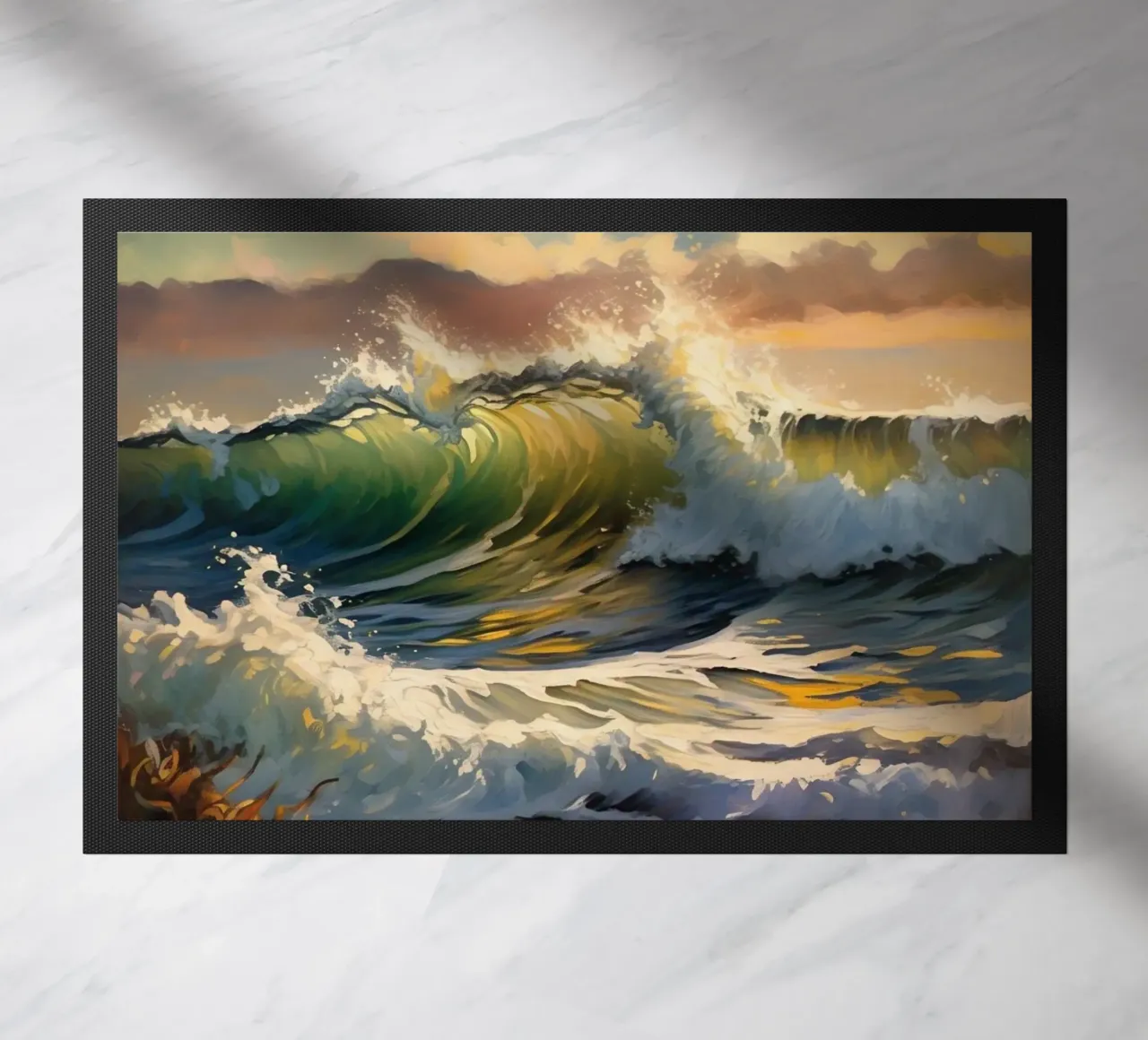 Ferne Wellen Fußmatte von Earthly Visions