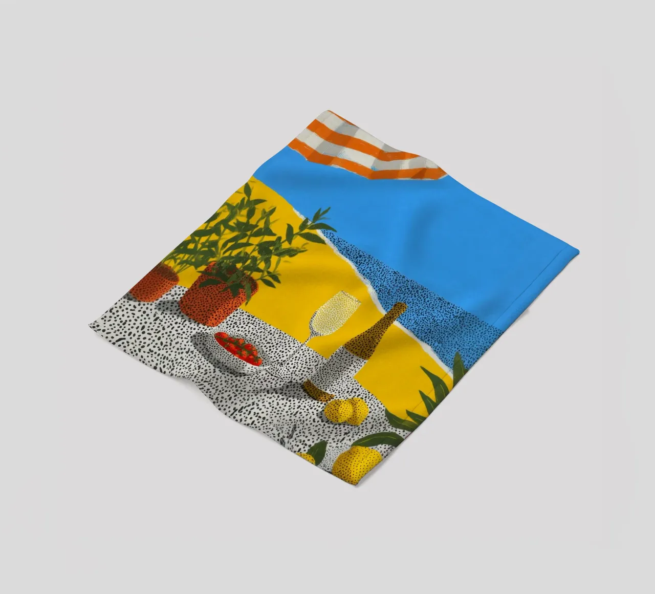Summer calm with points fleece blanket by Carinaprint