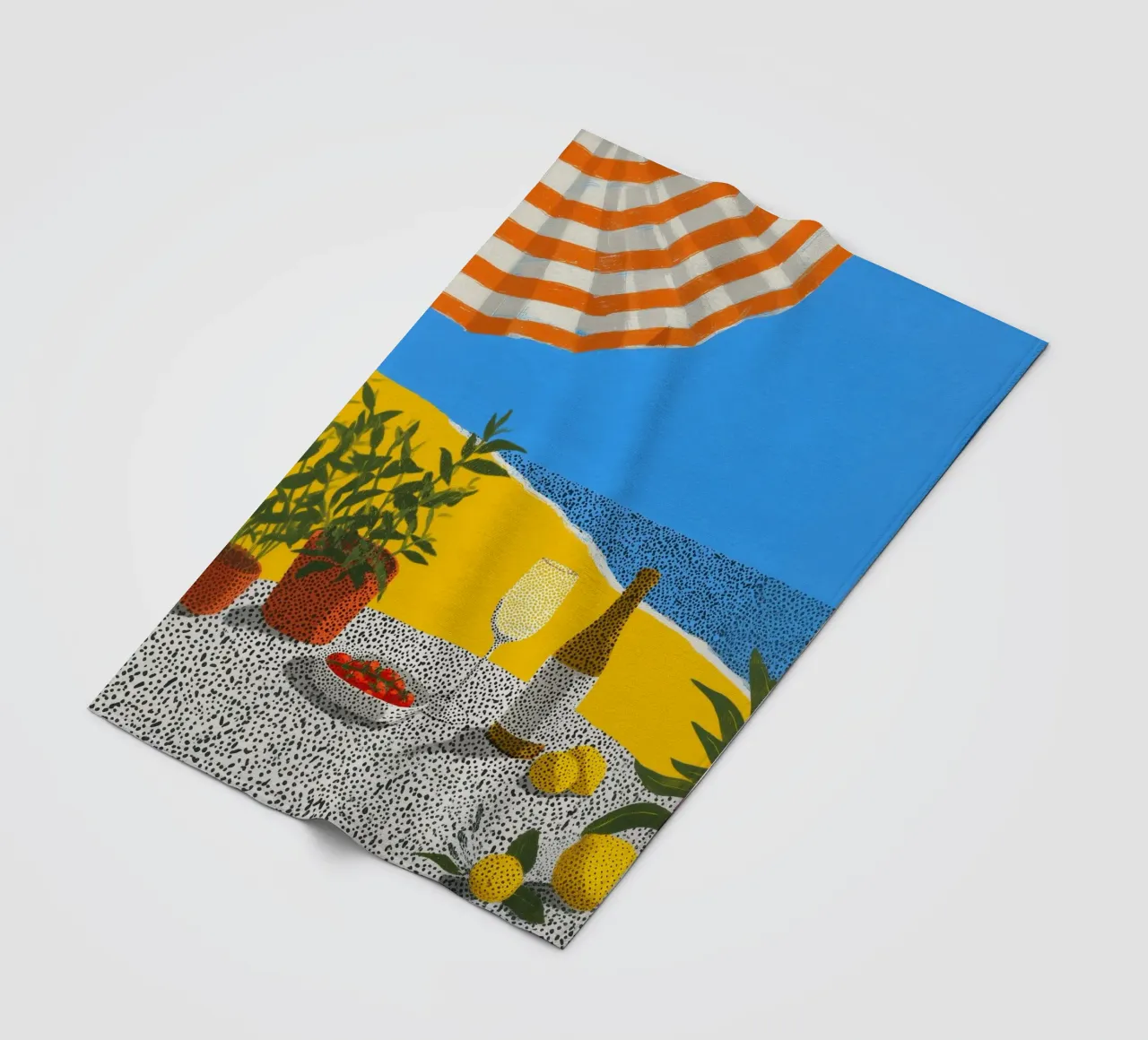 Summer calm with points fleece blanket by Carinaprint