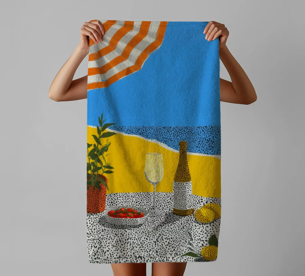 Summer calm with points towel by Carinaprint