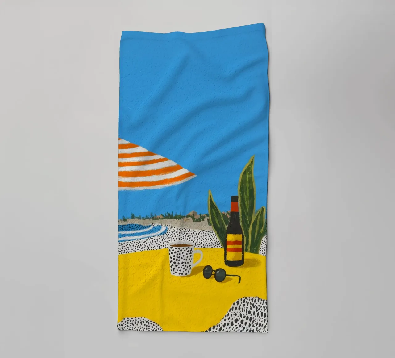 Mediterranean summer points towel by Carinaprint