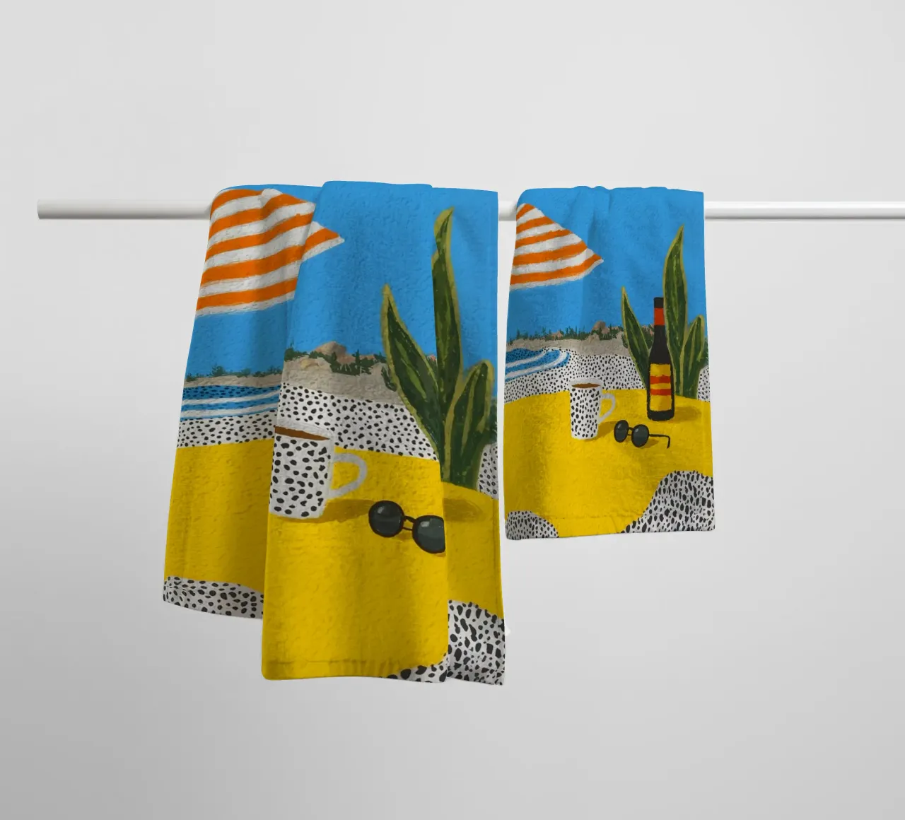 Mediterranean summer points towel by Carinaprint