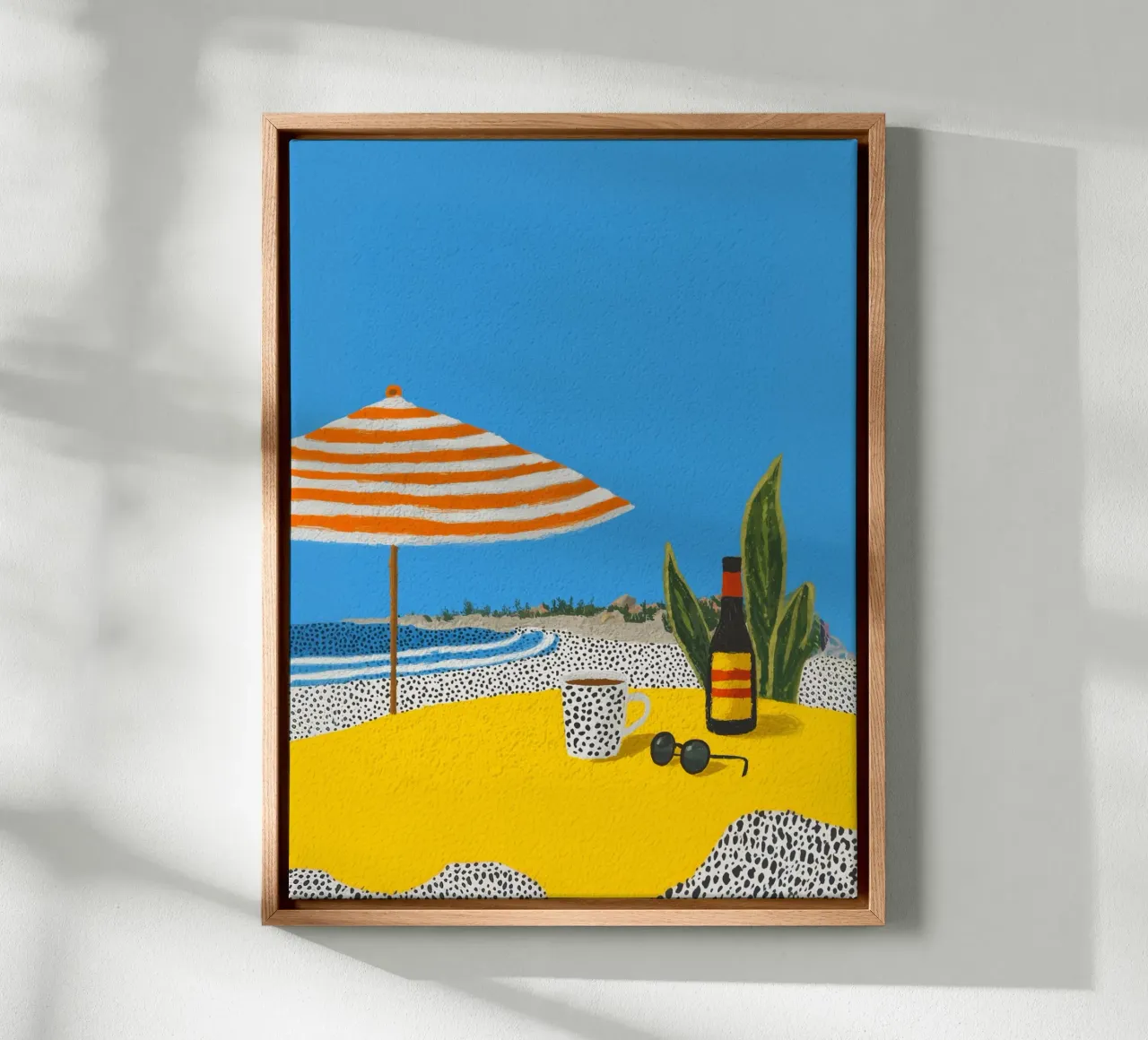 Mediterranean summer points canvas with Floater frame by Carinaprint