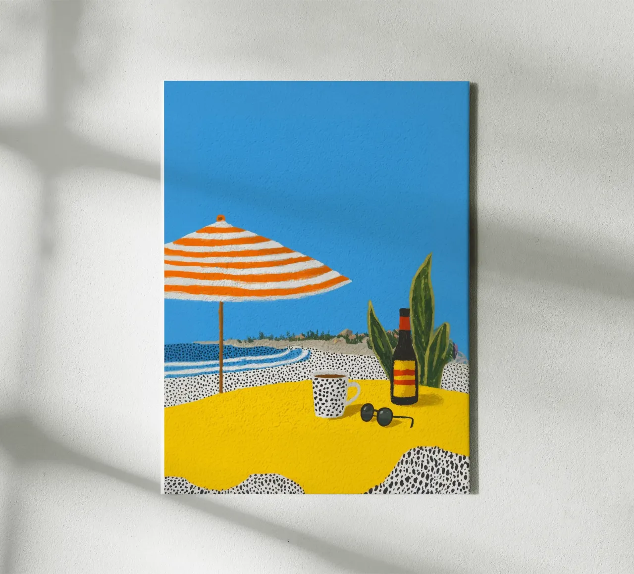 Mediterranean summer points canvas with Floater frame by Carinaprint