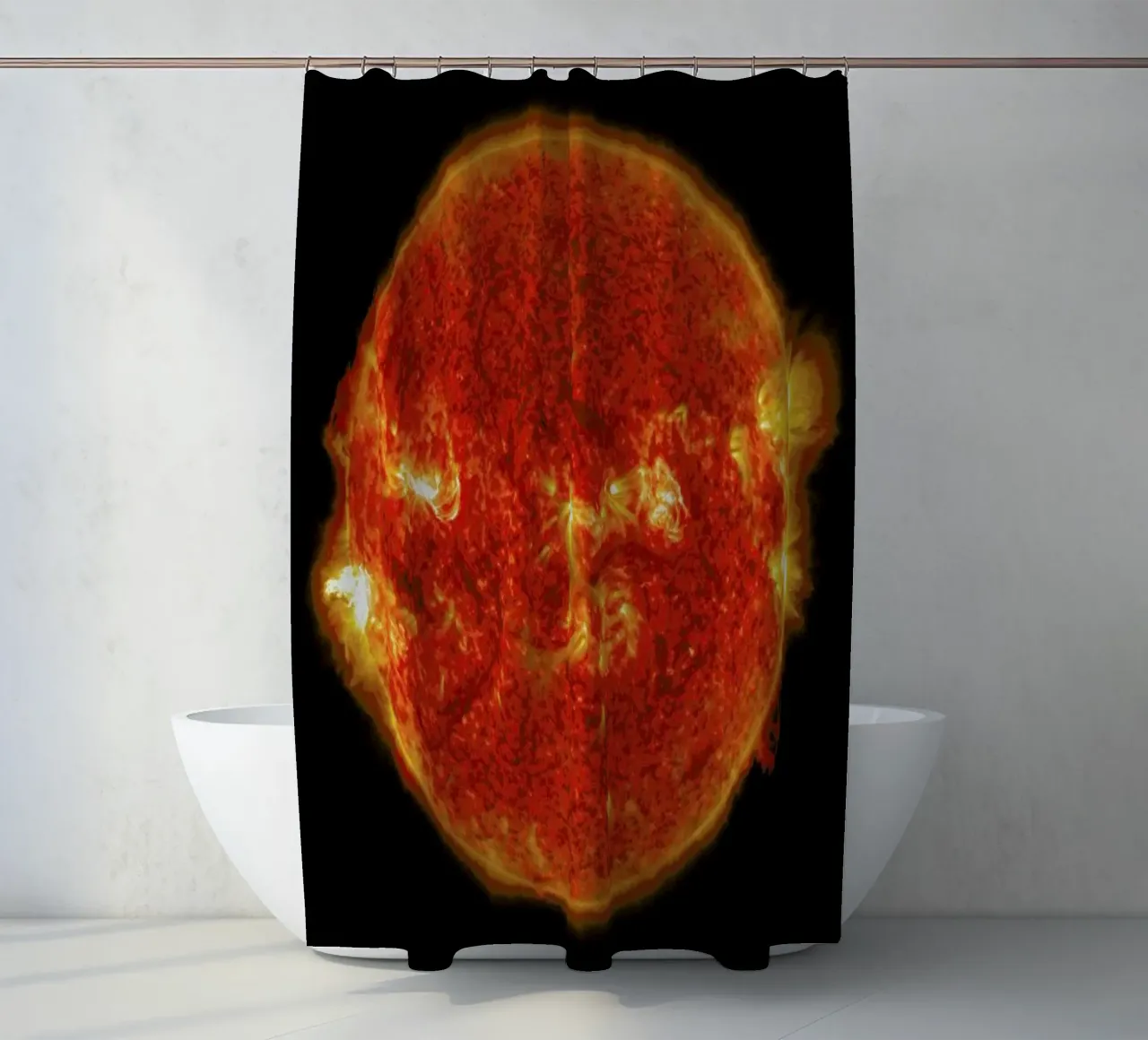 Solar Flare shower curtain by Vintage by JUNIQE