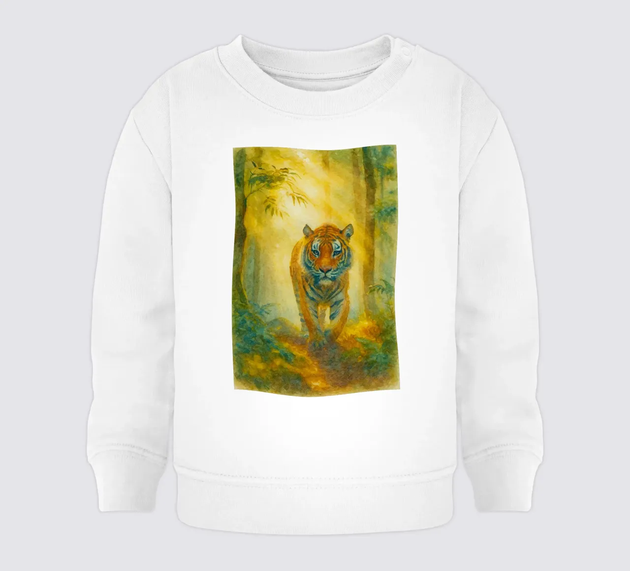 tiger walking painting drawing baby sweatshirt by lauraa