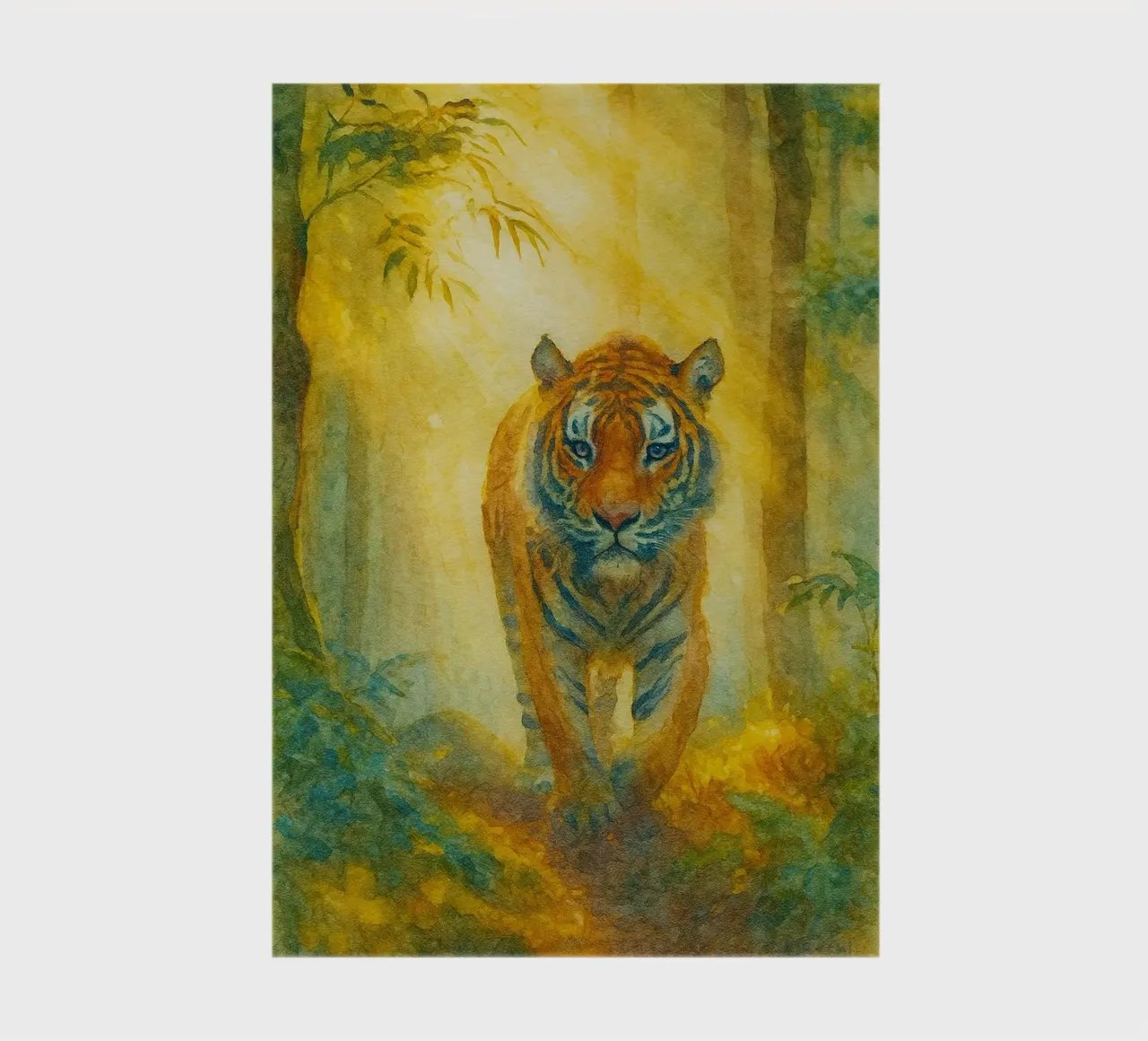tiger walking painting drawing notebook by lauraa