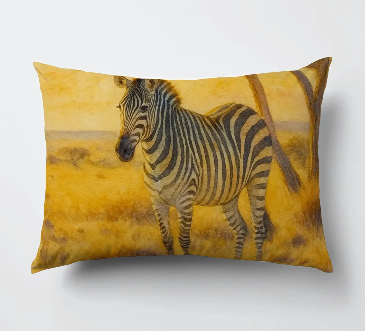 zebra painting drawing decorative cushion by lauraa