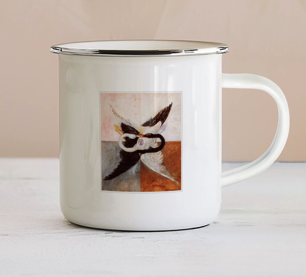 Hilman di Klimt Swan tazza in smalto da Alvena Baumbach