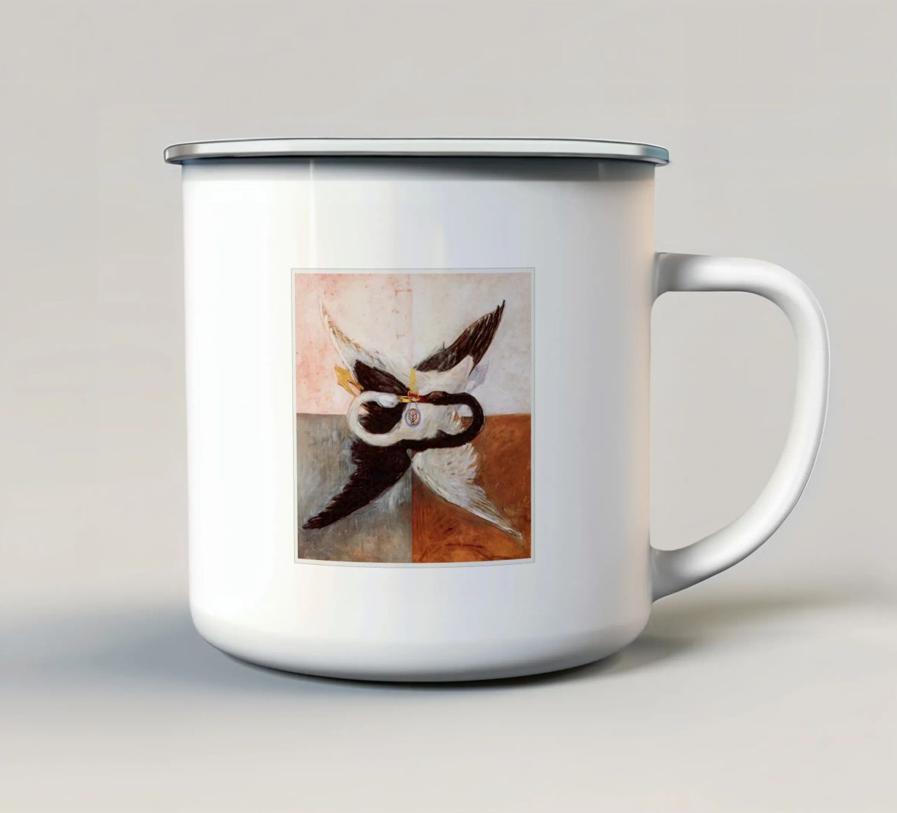 Hilman di Klimt Swan tazza in smalto da Alvena Baumbach