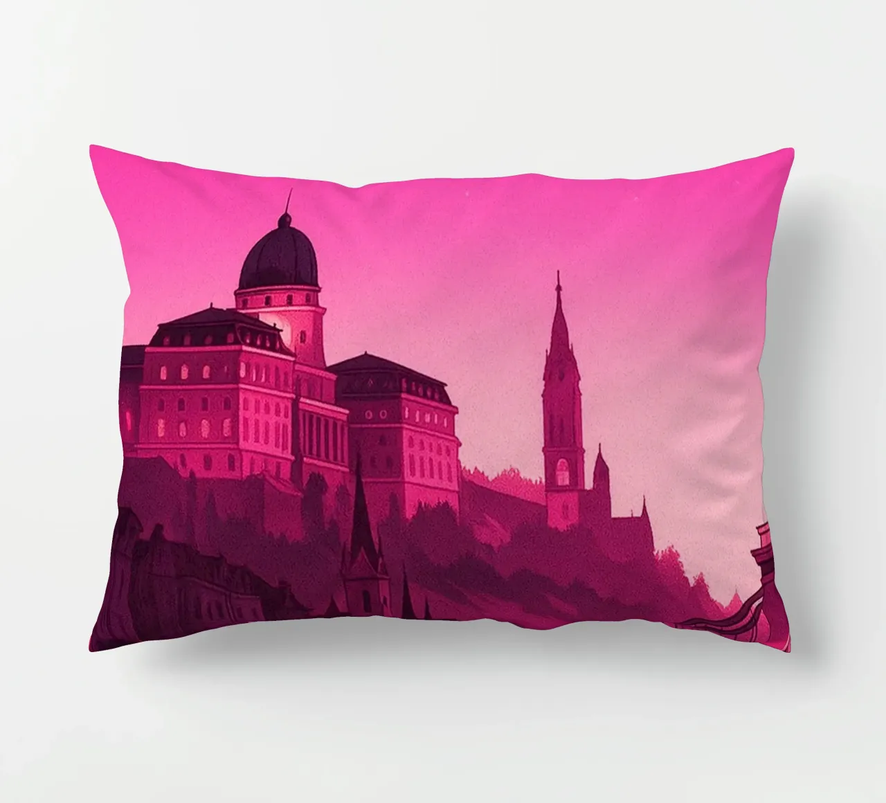 budapest skyline pittura vettoriale cuscino da adzkiya