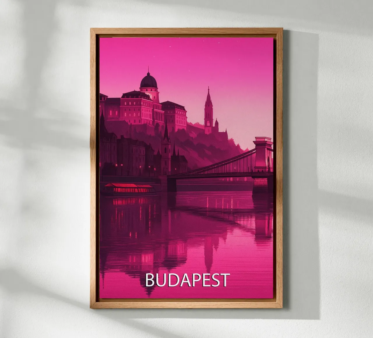 budapest skyline pittura vettoriale tela con Cornice a cassetta da adzkiya