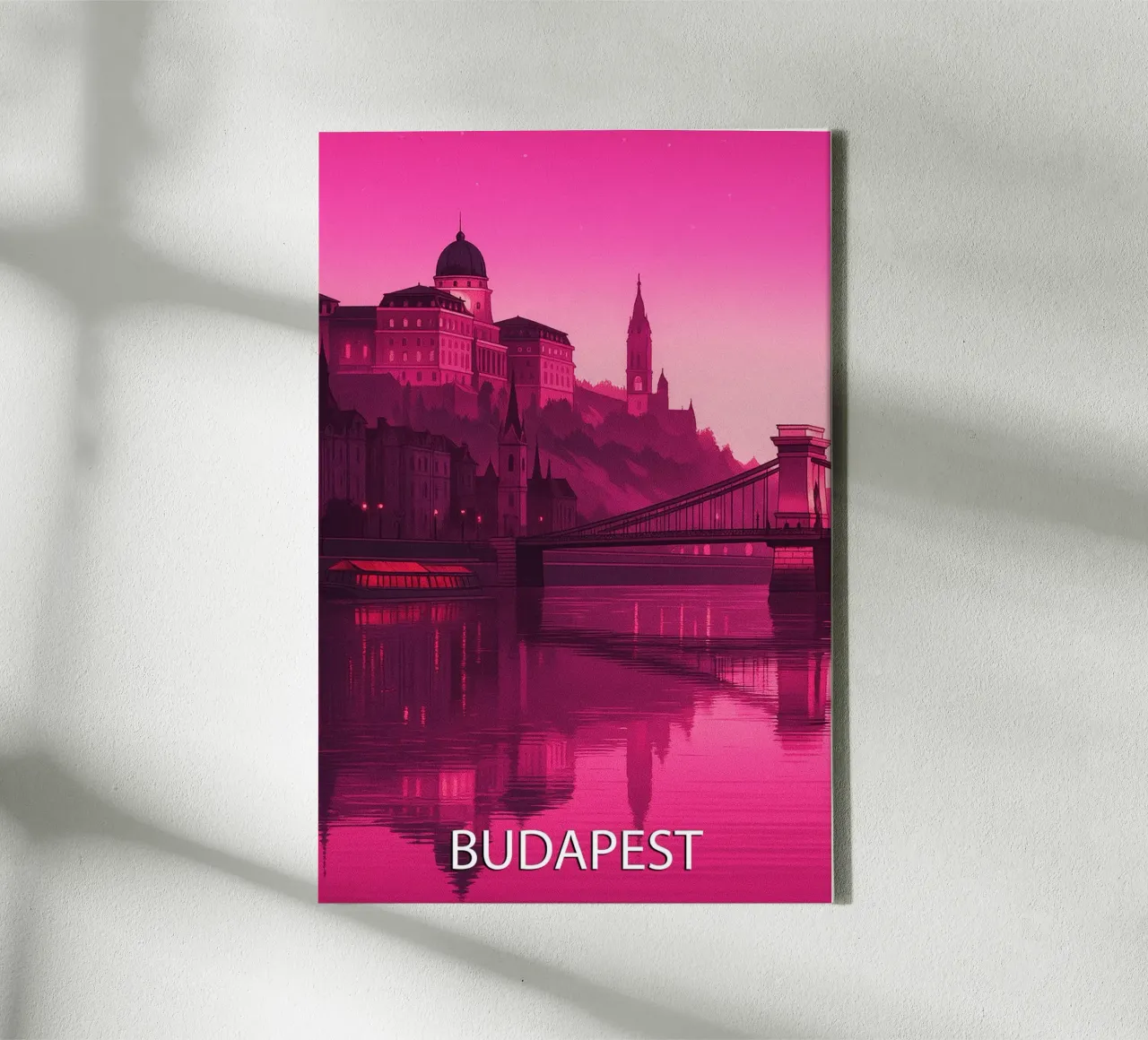 budapest skyline pittura vettoriale tela con Cornice a cassetta da adzkiya