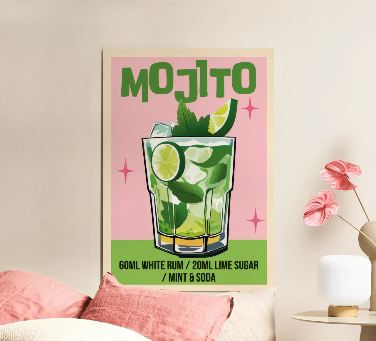Cocktail Mojito poster con telaio in plastica da Beauty wall
