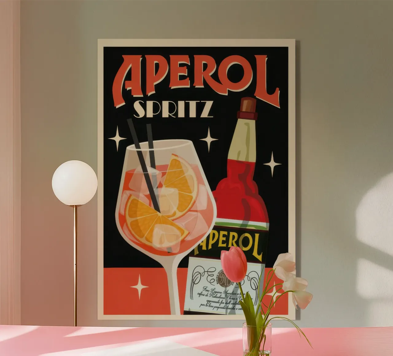 Aperol Spritz plexiglass da Beauty wall