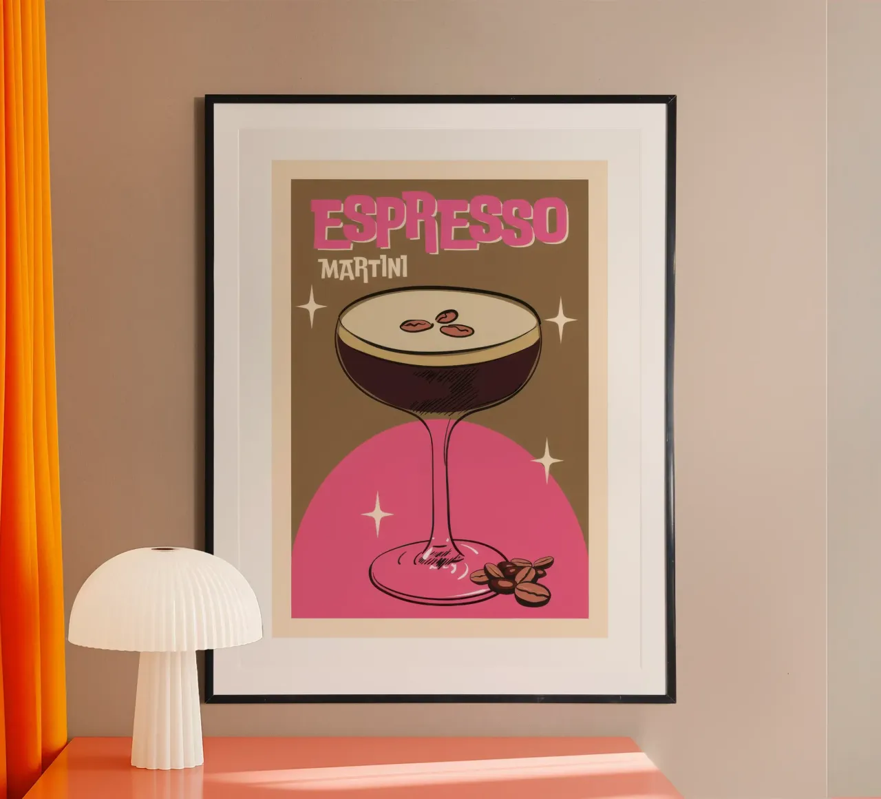 Espresso Martini poster con telaio in plastica da Beauty wall