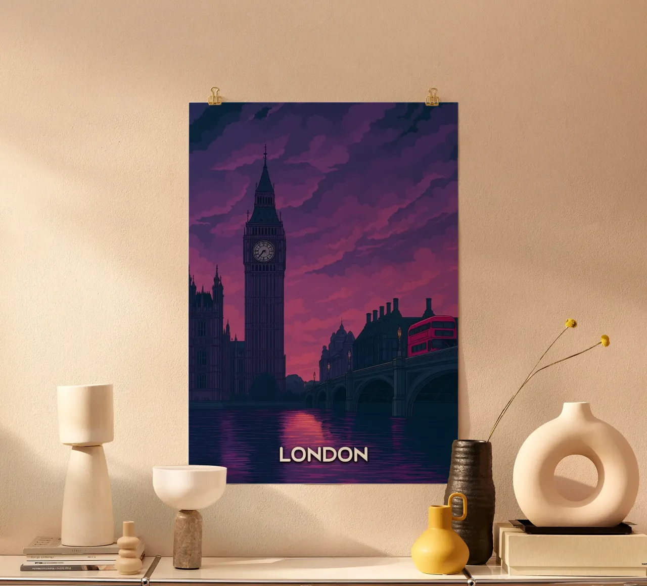 skyline di Londra pittura vettoriale carta hahnemühle da adzkiya